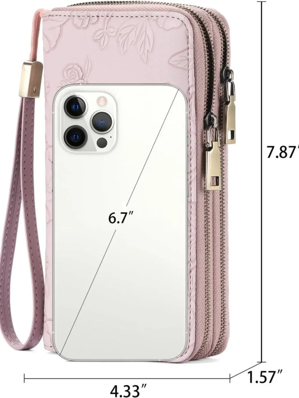 Stylish RFID Leather Wristlet Wallet for Women with Grip Strap - Secure & Chic